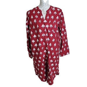 Garnet Hill 100% organic Pima cotton red shirt dress, size S